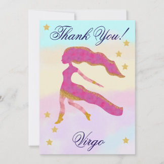 Hand-Painted Virgo Birthday Thank You Dankeskarte