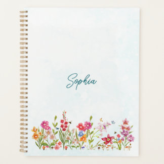 Hand Painted Watercolor Botanical Art Personalized Planer