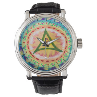 Hand Painted Watercolor Om Mandala  Armbanduhr