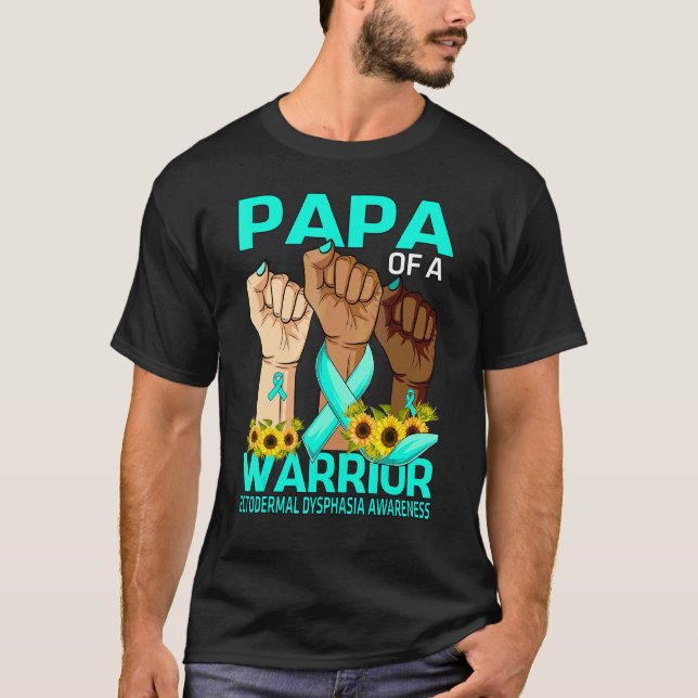Hand Papa eines Kriegers Ektodermale Dysphasie Awa T-Shirt (Vorderseite)