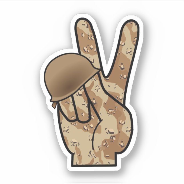 Hand Peace Camouflage Aufkleber (Vorderseite)