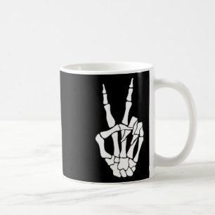 Hand Peace Sign Bone Halloween Pocket Skelett Kaffeetasse