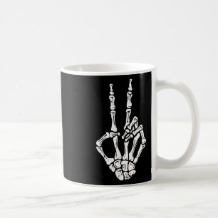 Hand Peace Sign Halloween Kostümknochen Kaffeetasse