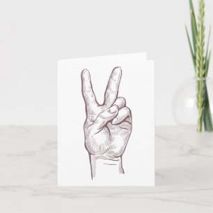 Hand Peace Sign Sieg Frauen Frieden Karte