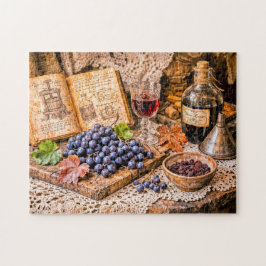 Hand‑Pressed Traditional Wine with Grapes and Vint Puzzle