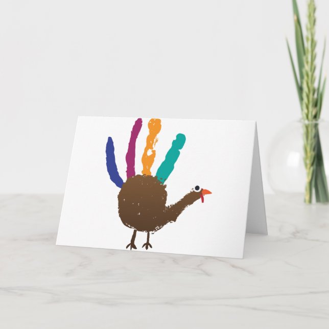 Hand Print Türkei Feiertagskarte (Vorderseite)