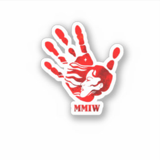 Hand Red Mmiw Aufkleber