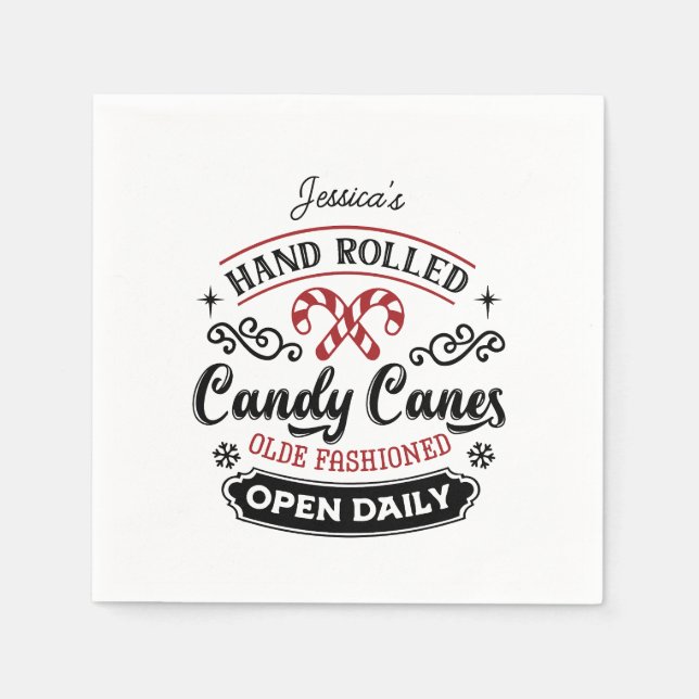 Hand Rolled Candy Cane | Bauernhof Serviette (Vorderseite)