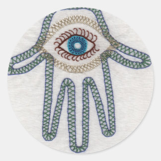 Hand Runder Aufkleber