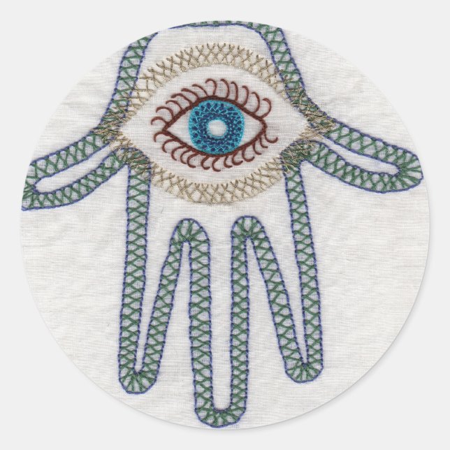 Hand Runder Aufkleber (Vorderseite)