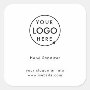 Hand Sanitizer Business Logo Covid-19 Sicherheit Quadratischer Aufkleber