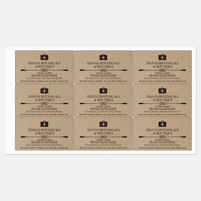 Hand Sanitizer Etiketten (Blatt)