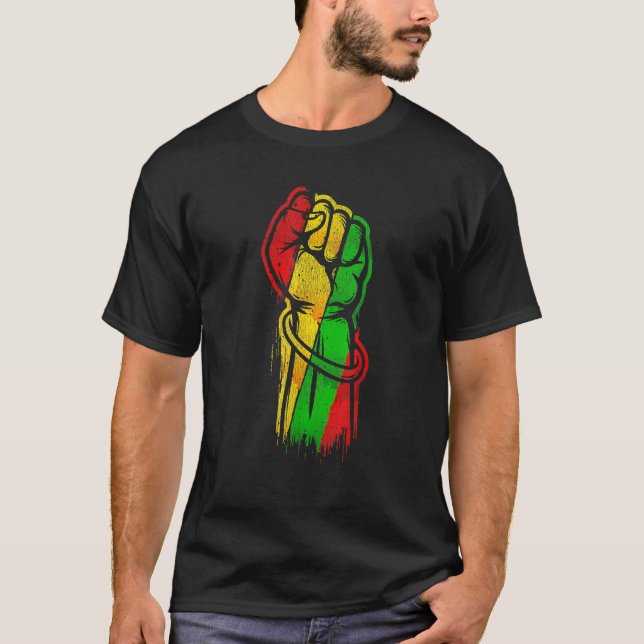 Hand Schwarze Geschichte Monat afro afrikanischer  T-Shirt (Vorderseite)
