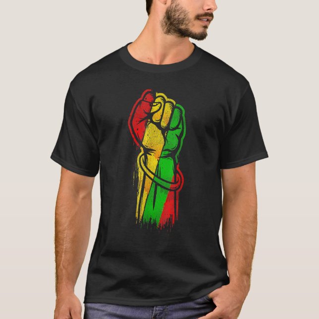 Hand Schwarze Geschichte Monat afro afrikanischer  T-Shirt (Vorderseite)