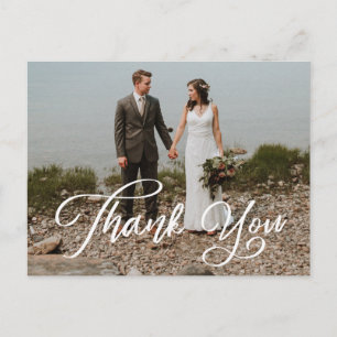 Hand-Script-Foto Hochzeit Vielen Dank Postcard Postkarte