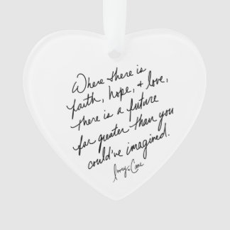 Hand-Scripted Faith Hope and Love Spiritual Heart Ornament