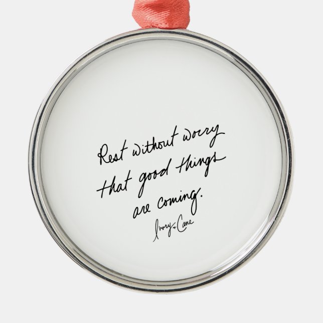 Hand-Scripted Good Things Inspirational Ornament Aus Metall (Vorne)