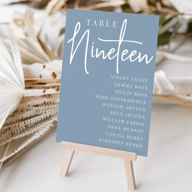Hand Scripting Table NINETEEN + Guest Names Tischnummer (Von Creator hochgeladen)