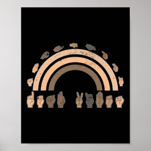 Hand Sign Language ASL Handgeste taube Villen awa Poster