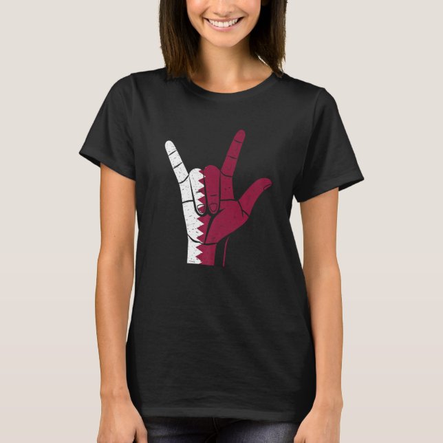 Hand Sign Qatar Flag   T-Shirt (Vorderseite)
