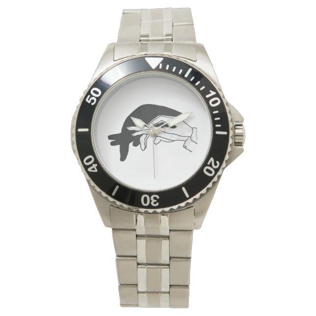Hand Silhouette Anteater Armbanduhr (Vorderseite)