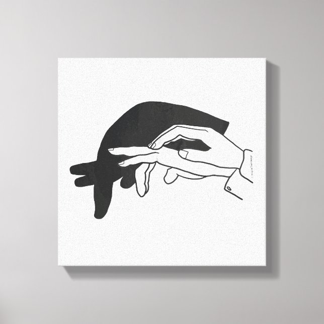 Hand Silhouette Anteater Leinwanddruck (Vorderseite)