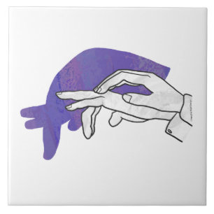 Hand-Silhouette Anteater Lila Fliese