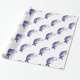 Hand-Silhouette Anteater Lila Geschenkpapier