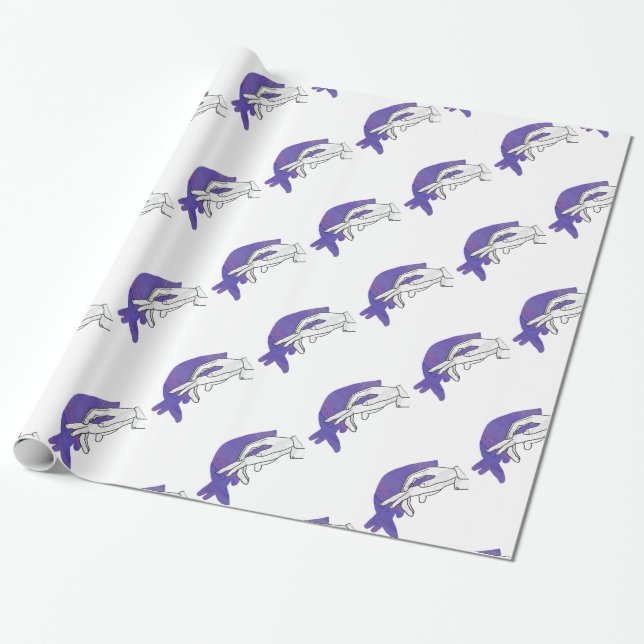 Hand-Silhouette Anteater Lila Geschenkpapier (Ungerollt)