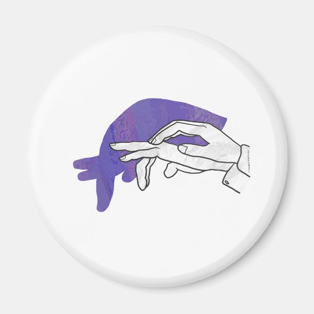Hand-Silhouette Anteater Lila Magnet (Vorne)