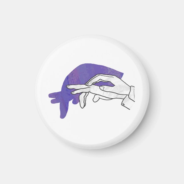 Hand-Silhouette Anteater Lila Magnet (Vorne)
