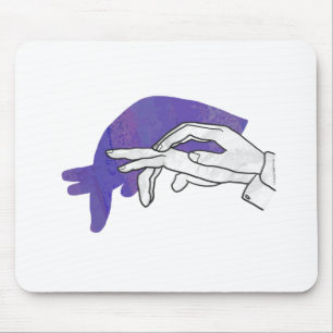 Hand-Silhouette Anteater Lila Mousepad