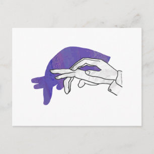 Hand-Silhouette Anteater Lila Postkarte