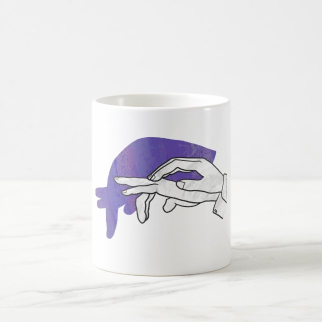 Hand-Silhouette Anteater Lila Tasse (Mittel)