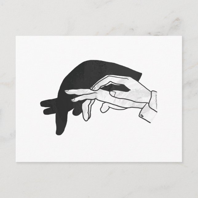 Hand Silhouette Anteater Postkarte (Vorderseite)