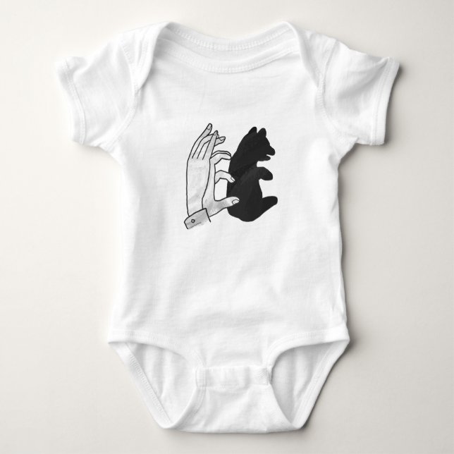 Hand-Silhouette-Bärenkuppe Baby Strampler (Vorderseite)