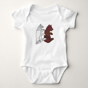 Hand-Silhouette-Bärenkuppe Brown Baby Strampler