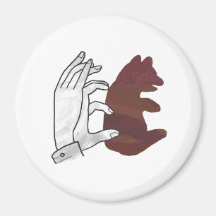 Hand-Silhouette-Bärenkuppe Brown Magnet
