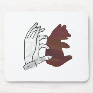 Hand-Silhouette-Bärenkuppe Brown Mousepad