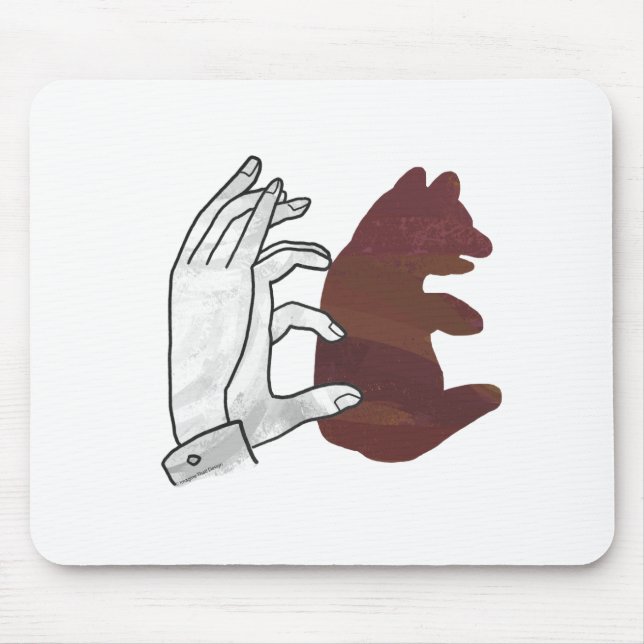 Hand-Silhouette-Bärenkuppe Brown Mousepad (Vorne)