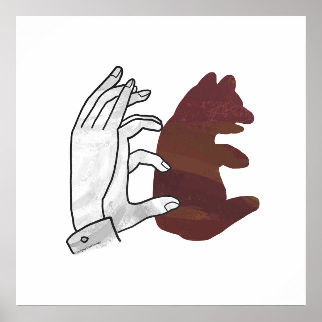 Hand-Silhouette-Bärenkuppe Brown Poster (Vorne)