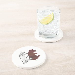 Hand-Silhouette-Bärenkuppe Brown Untersetzer