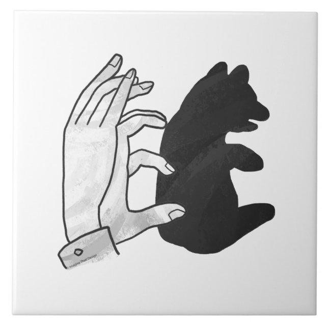 Hand-Silhouette-Bärenkuppe Fliese (Vorderseite)