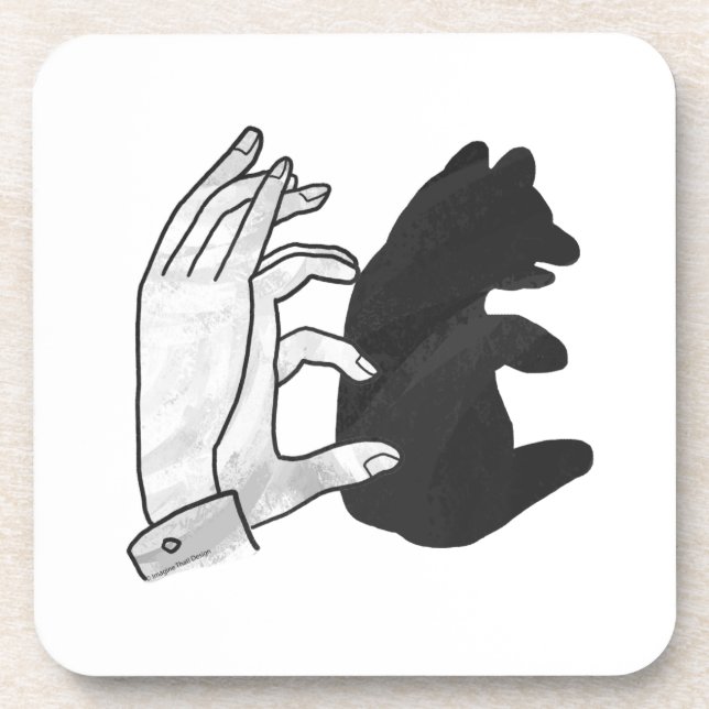 Hand-Silhouette-Bärenkuppe Getränkeuntersetzer (Vorderseite)