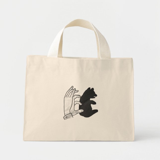 Hand-Silhouette-Bärenkuppe Mini Stoffbeutel (Vorne)