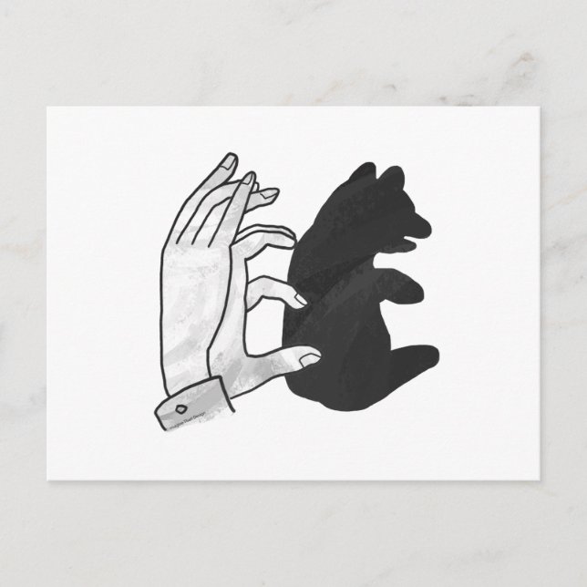 Hand-Silhouette-Bärenkuppe Postkarte (Vorderseite)