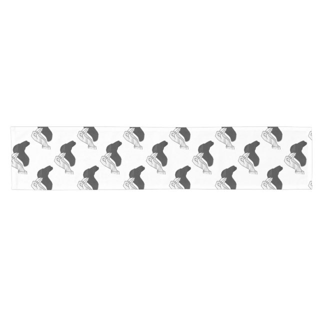 Hand Silhouette Camel Kurzer Tischläufer (Horizontal)