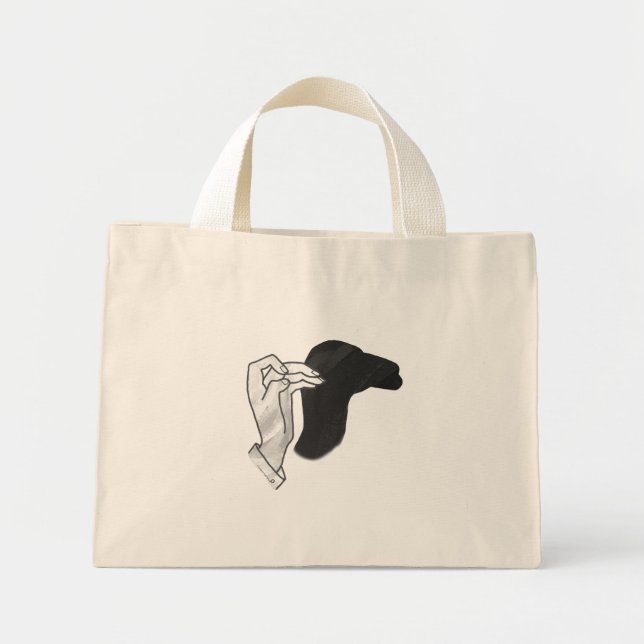Hand Silhouette Camel Mini Stoffbeutel (Vorne)