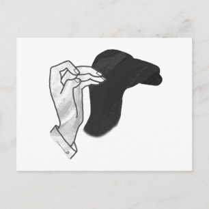 Hand Silhouette Camel Postkarte