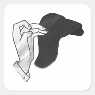 Hand Silhouette Camel Quadratischer Aufkleber